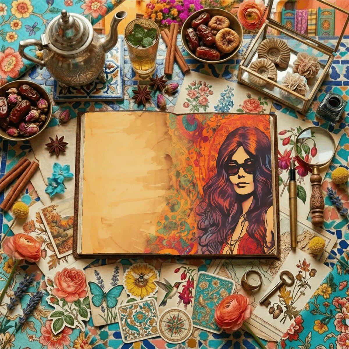 Hippie Woman Digital Papers