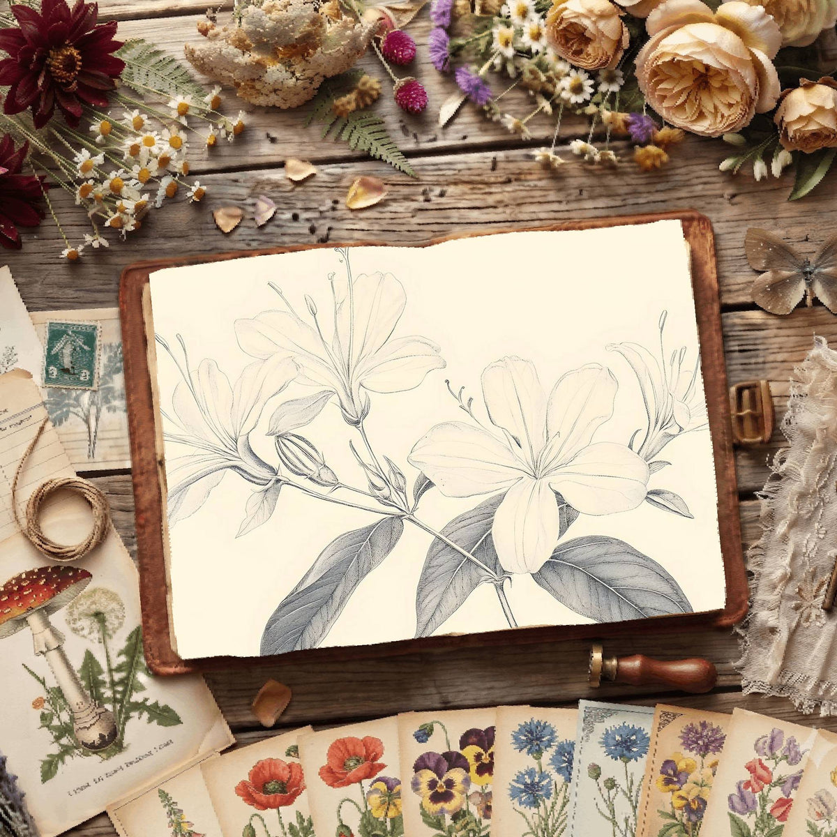 Honeysuckle Digital Papers
