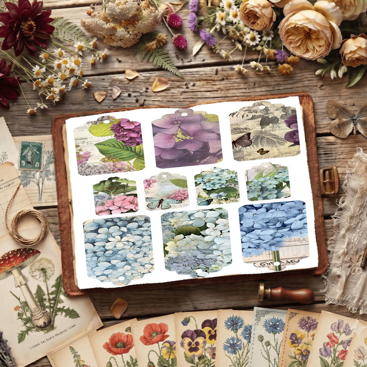 Hydrangea Flower Digital Papers