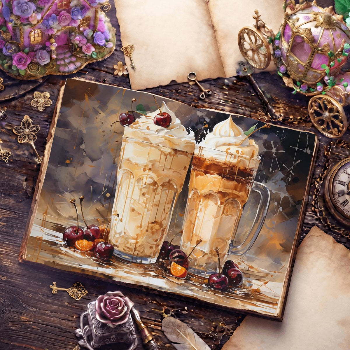 Iced Cappucino Digital Papers