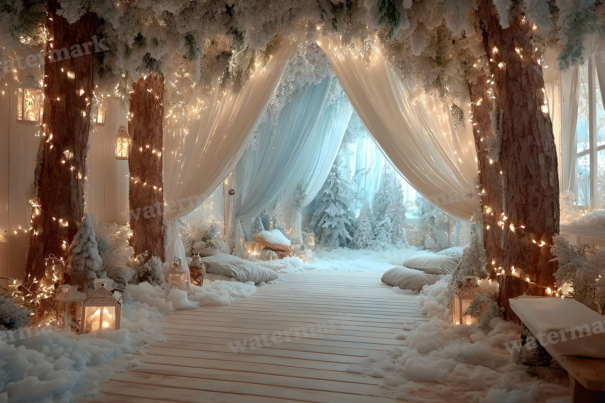 Indoor Winter Wonderland Backdrop Images