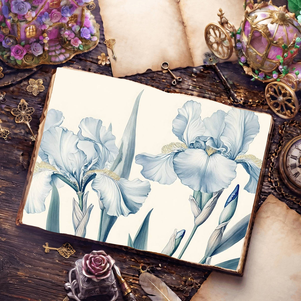 Irises Digital Papers