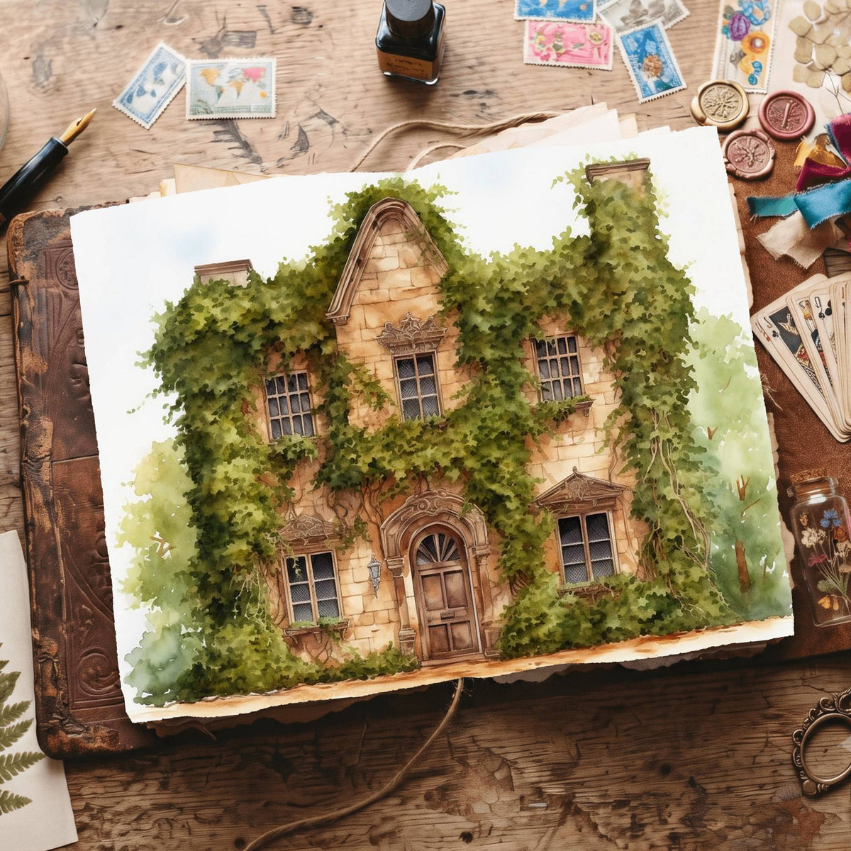 Ivy Manor House Digital Papers