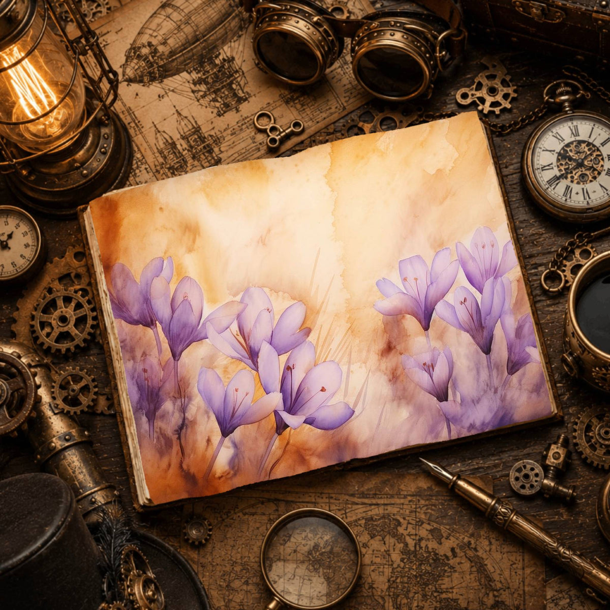 Lavender Crocuses Digital Papers