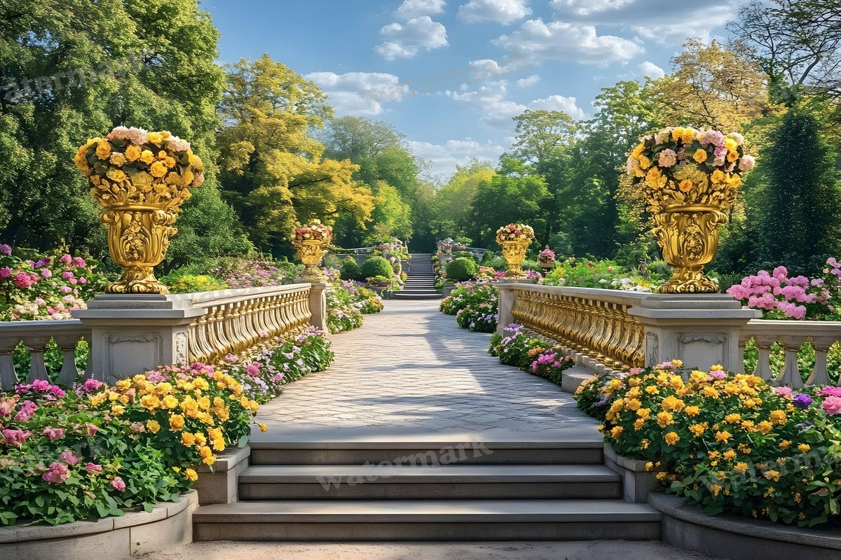 Lavish Baroque Garden digital photo backdrop for photo editing, preview 5