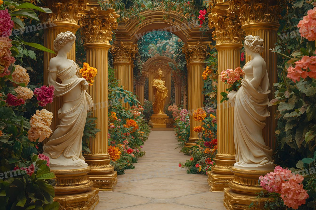 Lavish Baroque Garden digital photo backdrop for photo editing, preview 5
