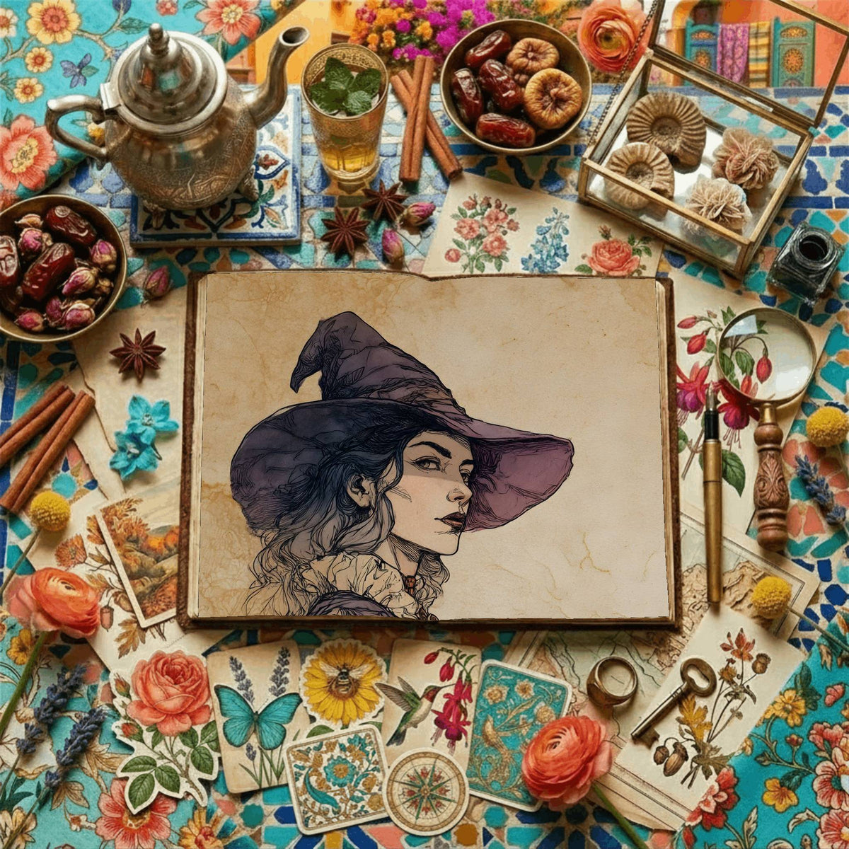 Lined Witchcraft Theme Digital Papers