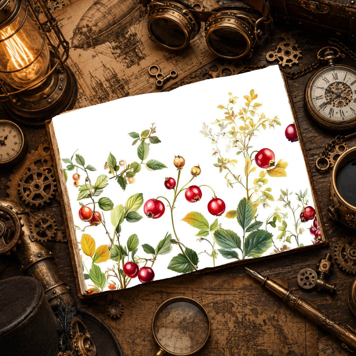 Lingonberries Digital Papers