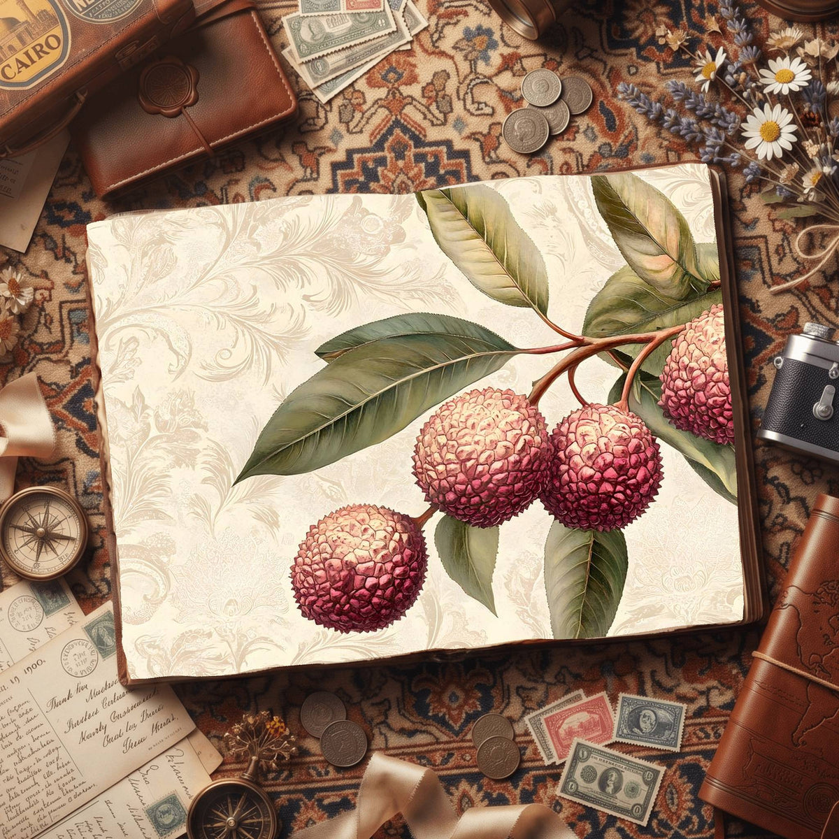Lychees Digital Papers