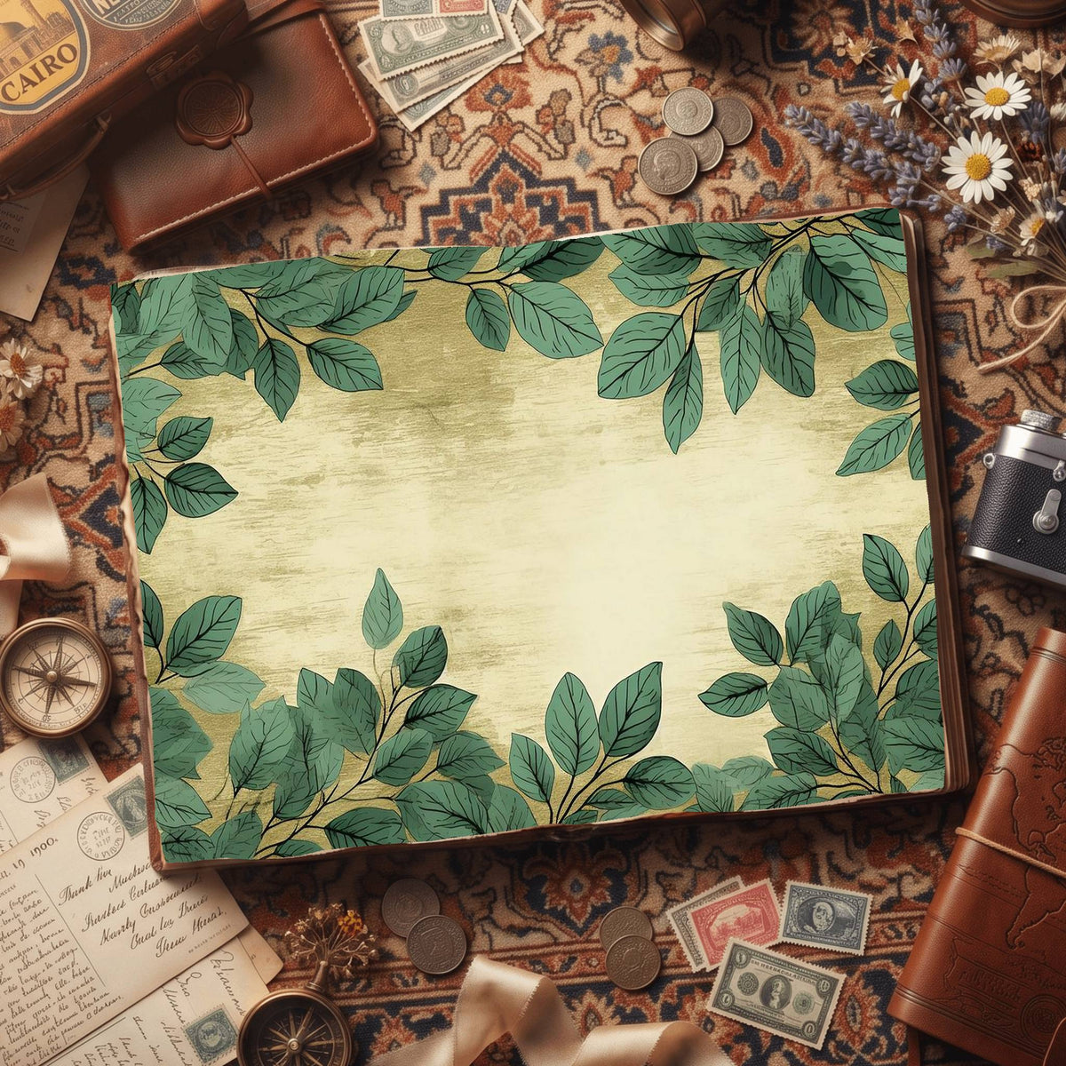 Mint Leaves Digital Papers