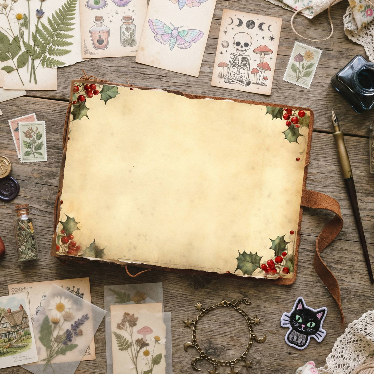 Misletoe Frame Digital Papers