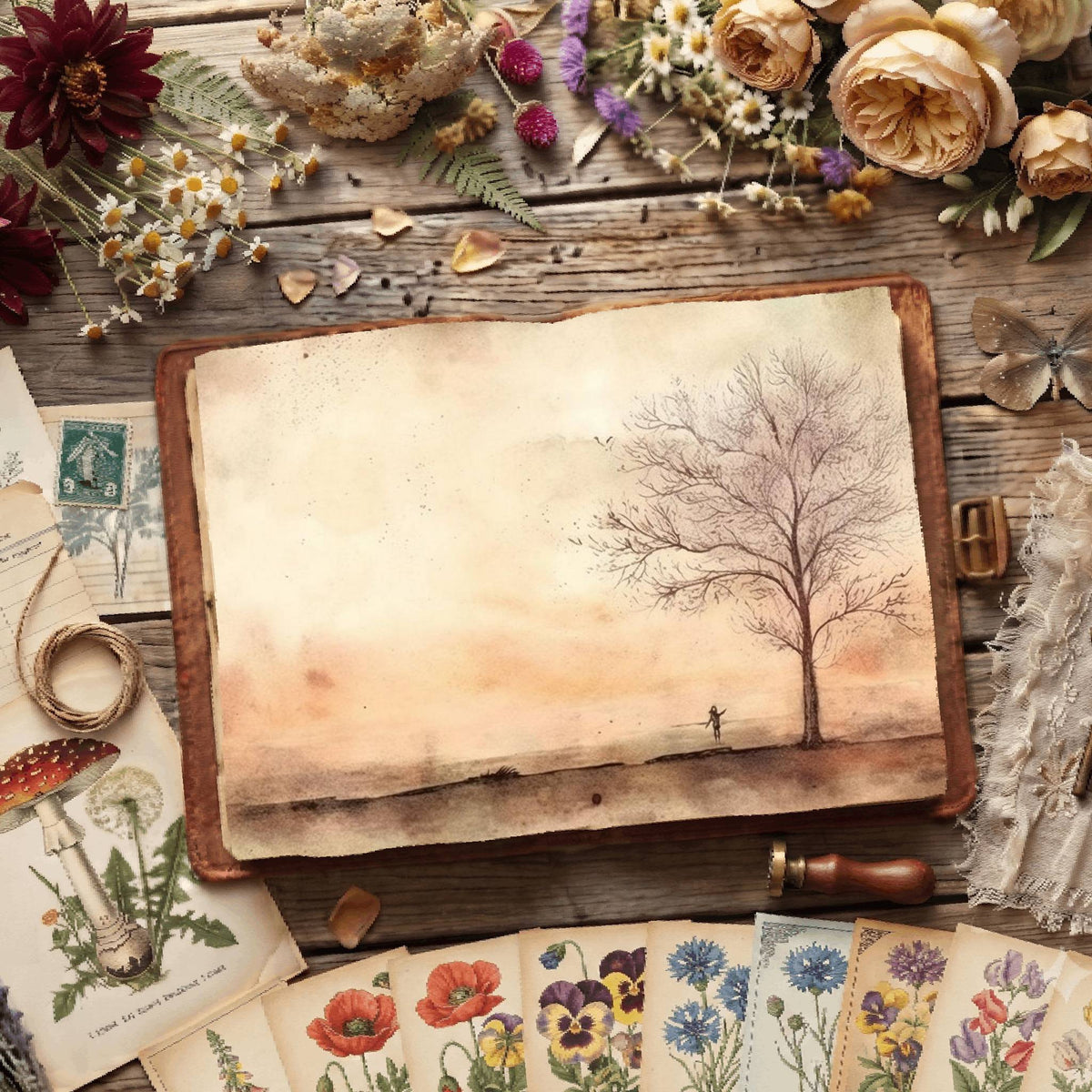Misty Riverscape Digital Papers