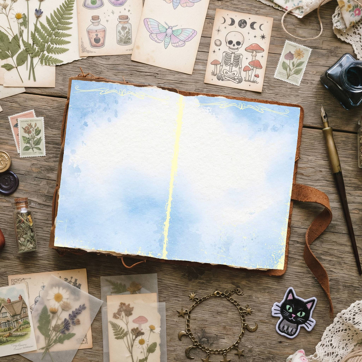 Mixed Color Distressed Blank And Lined Digital Papers