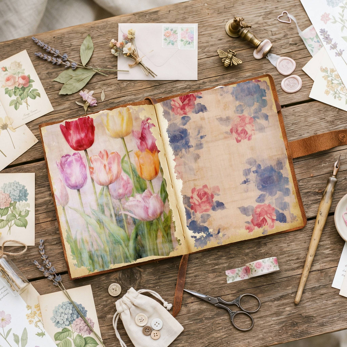Mixed Flowers Digital Papers