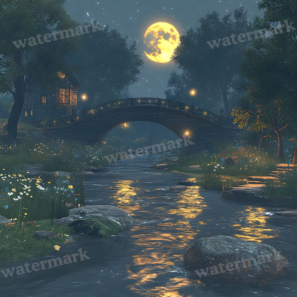 Moonlit Clearing Backdrop Images