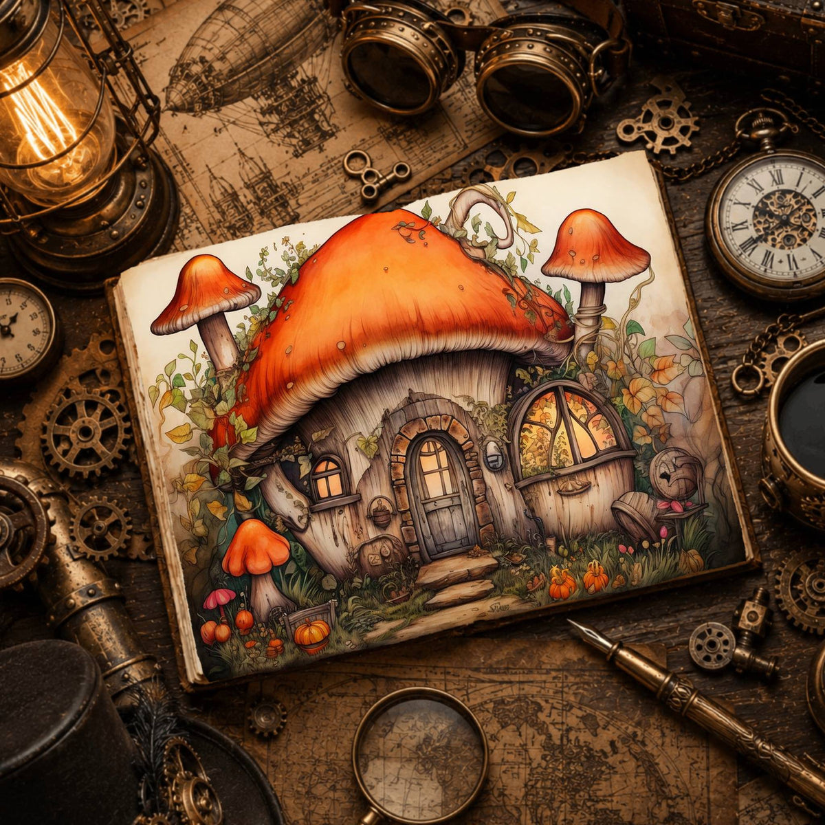 Mushroom Cottage Digital Papers