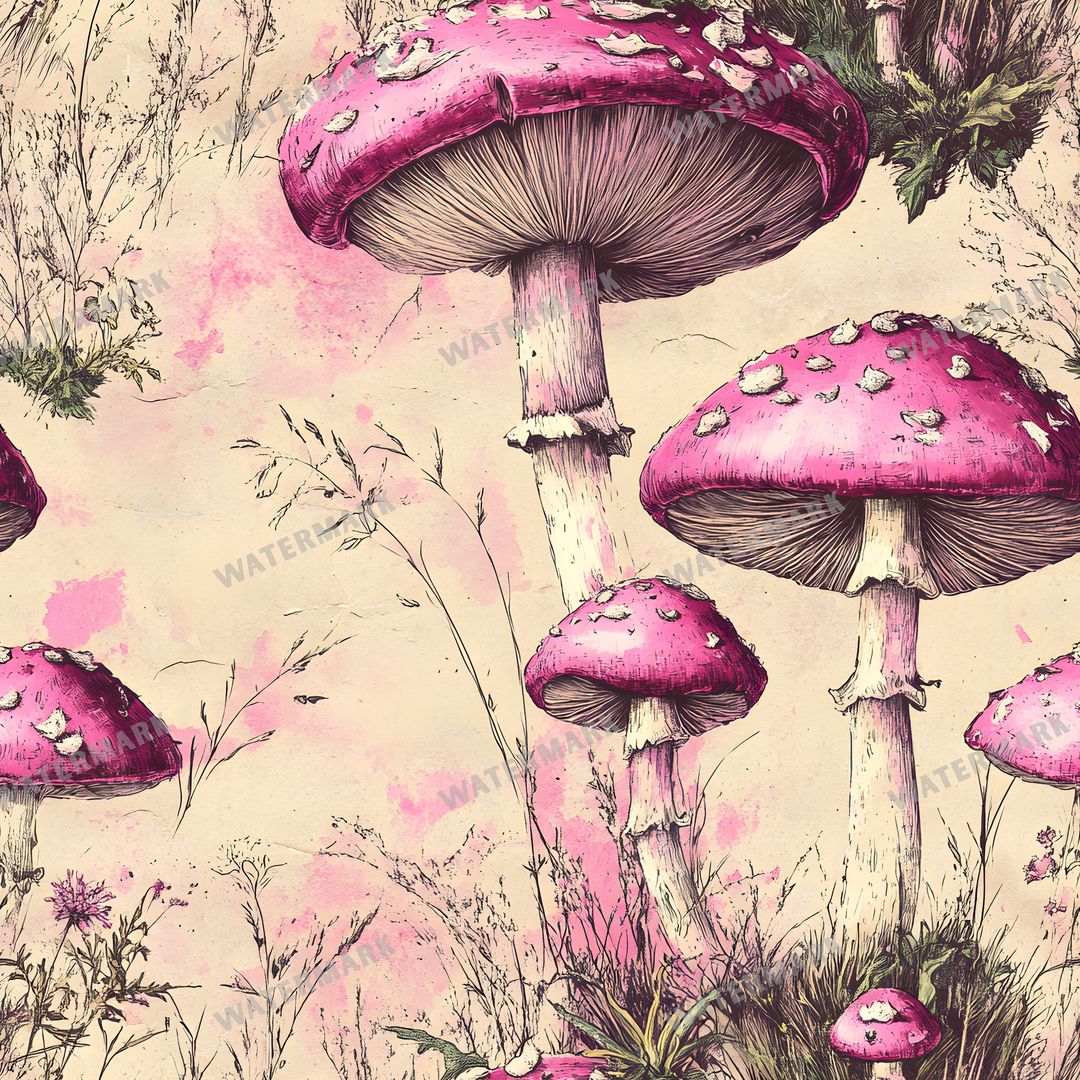 Mushrooms Seamless Pattern