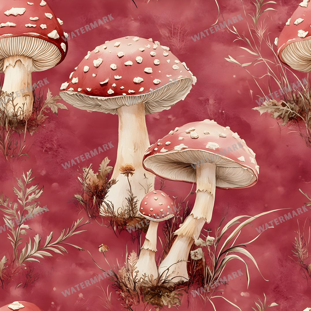 Mushrooms Seamless Pattern