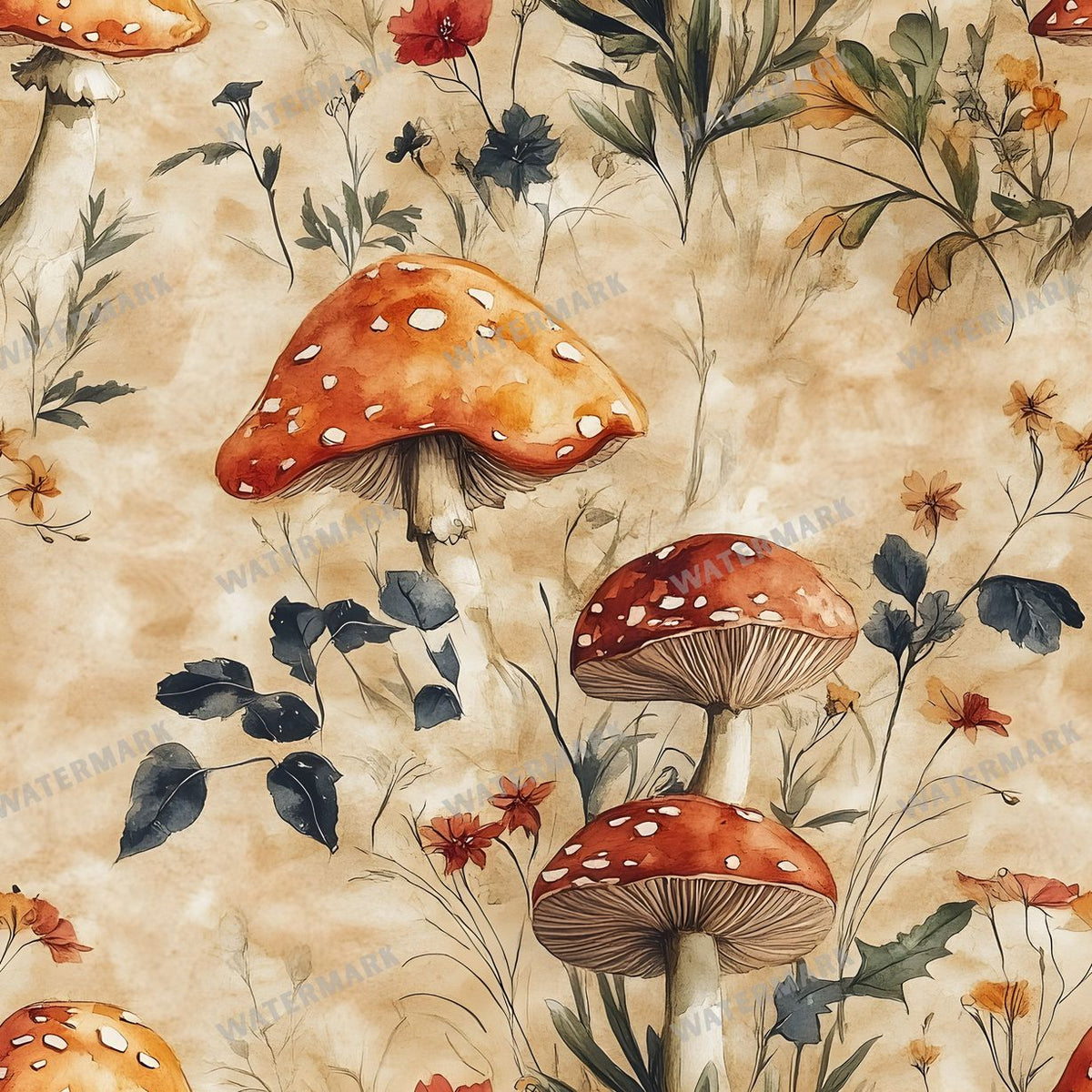 Mushrooms Seamless Pattern