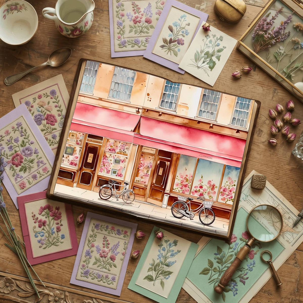 Pink Bakery printable junk journal paper, page preview 6