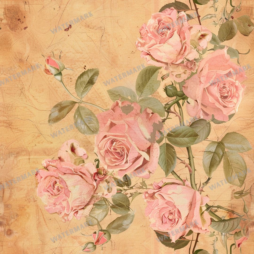 Pink Roses Seamless Pattern