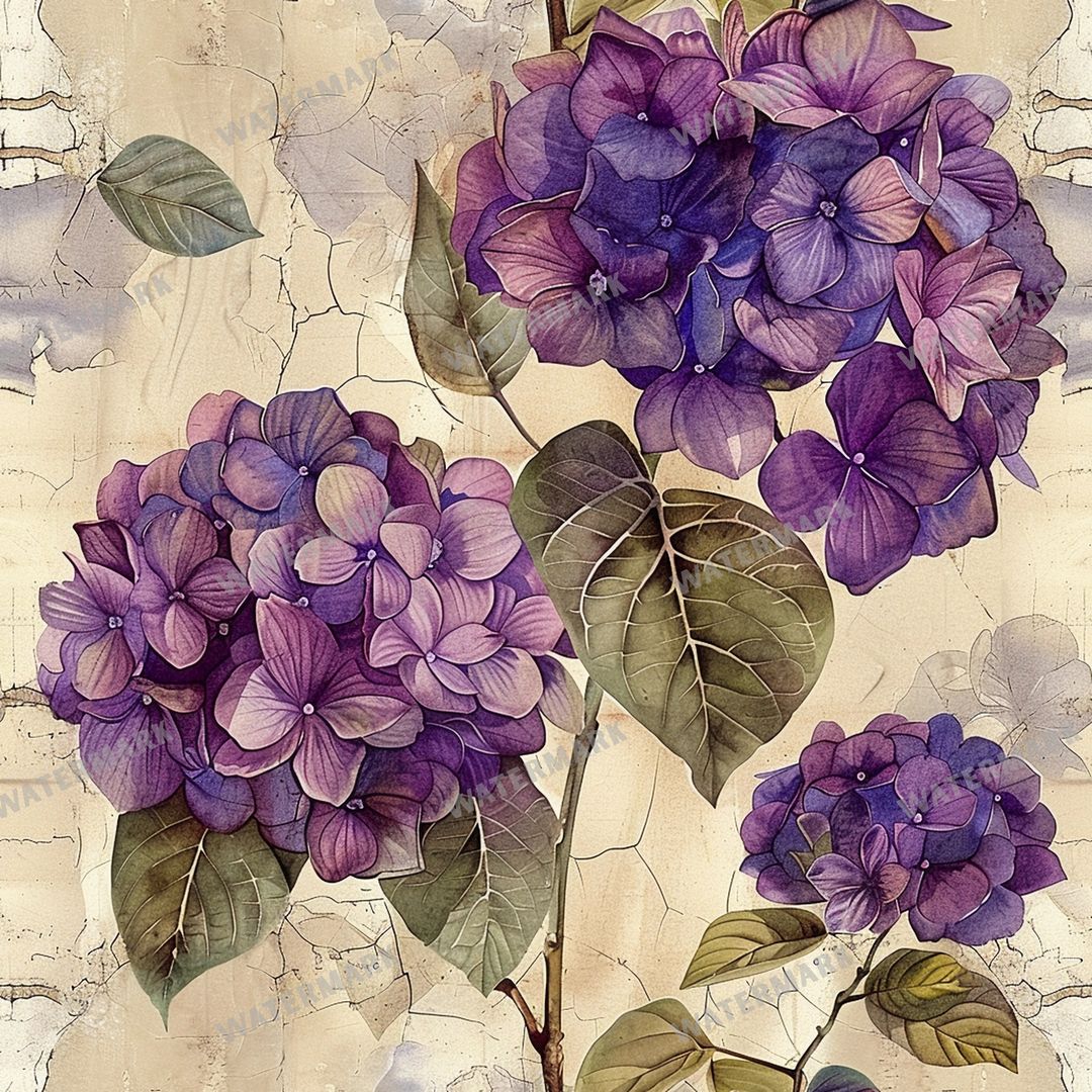 Purple Flowers Seamless Pattern