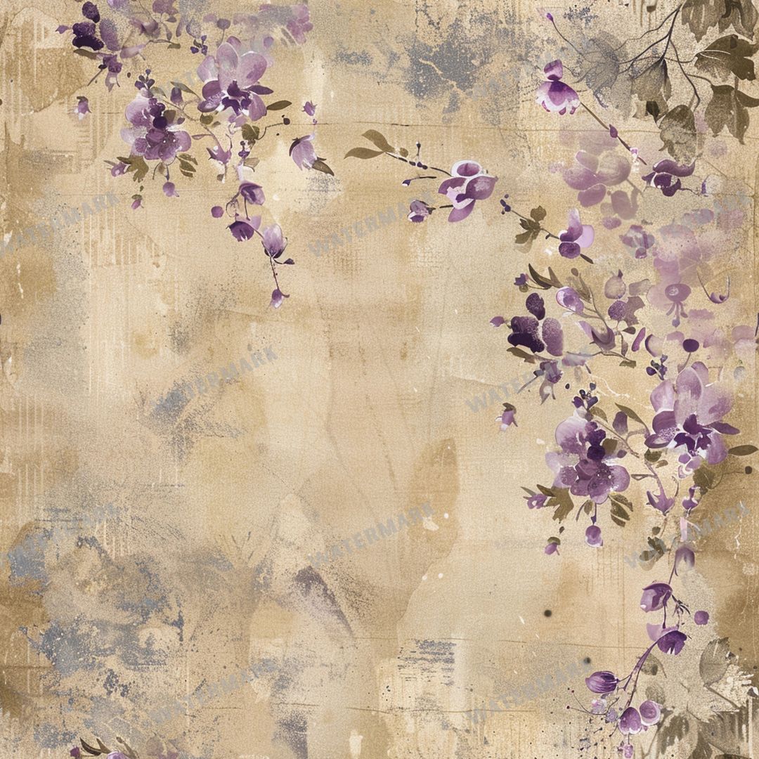 Purple Flowers Seamless Pattern