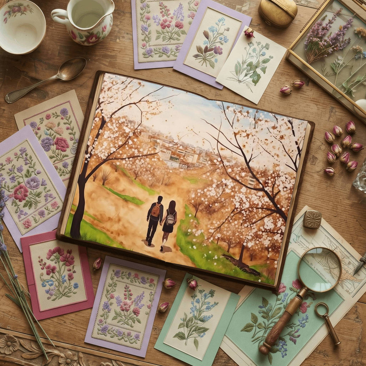 Spring Walk Digital Papers
