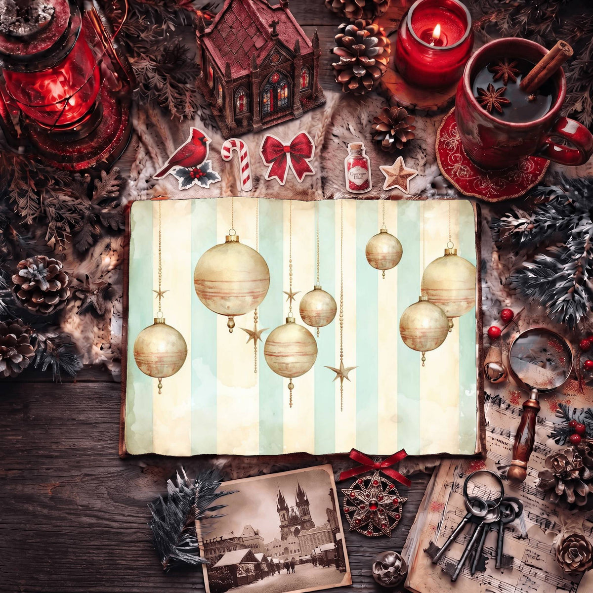 Striped Christmas Digital Papers