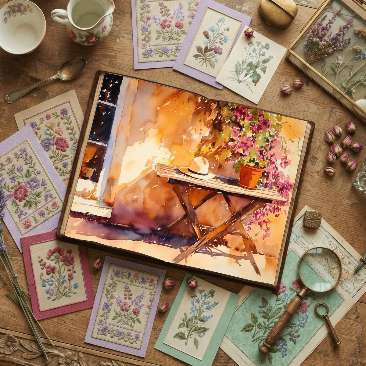Summer Tea printable junk journal paper, page preview 6
