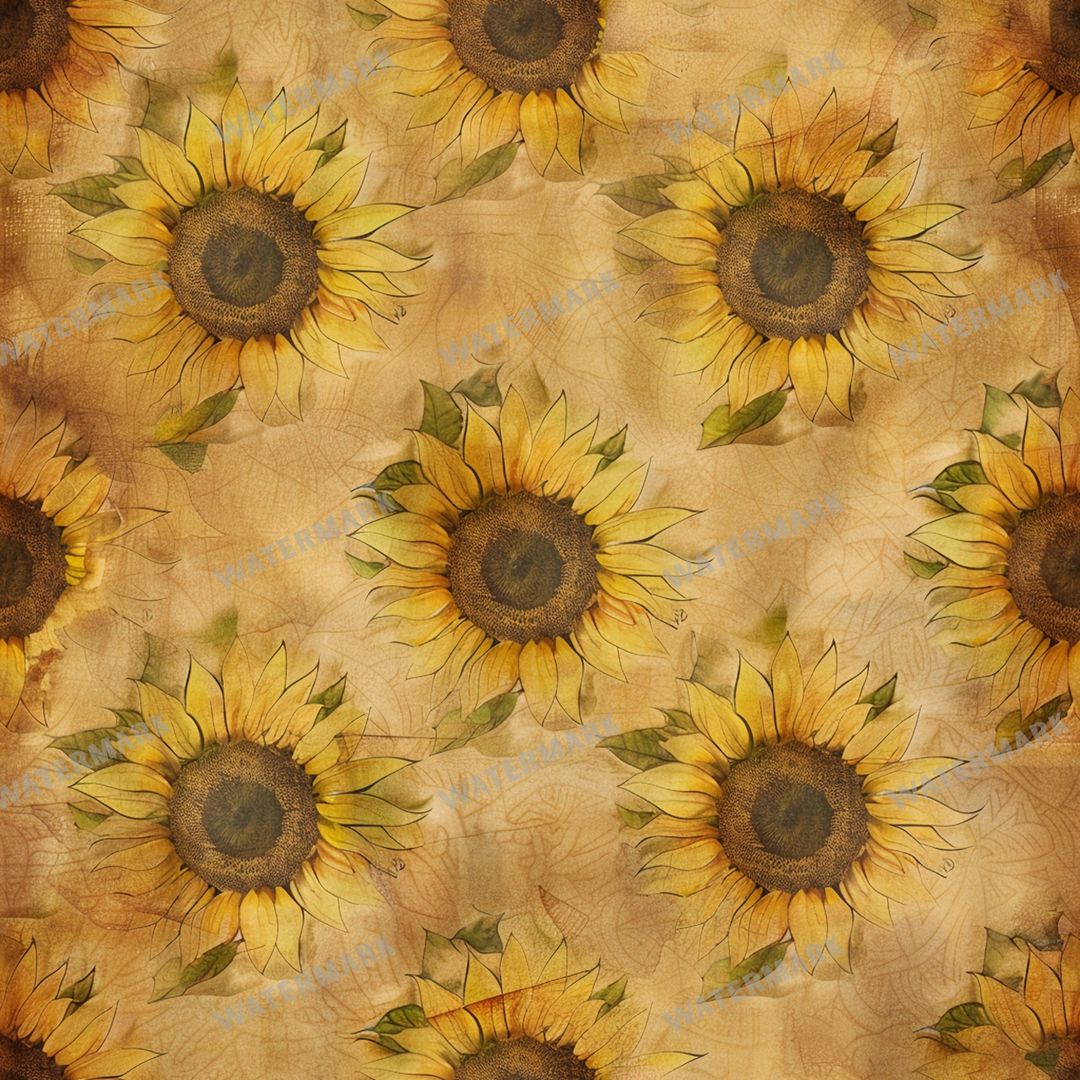 Sunflowers Seamless Pattern