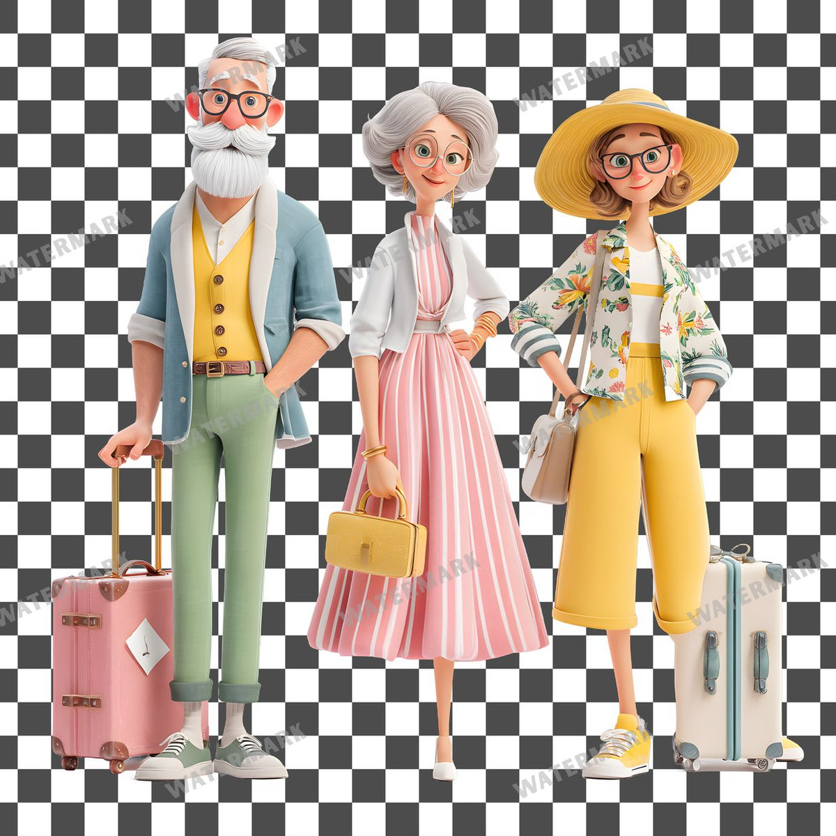Traveling Characters Clipart Pngs