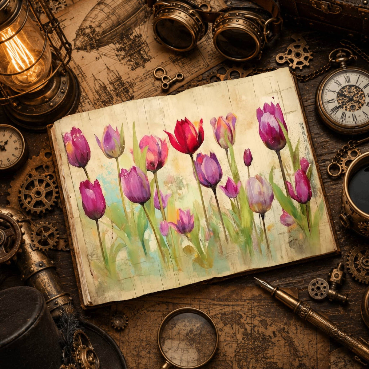 Tulip Flowers Digital Papers