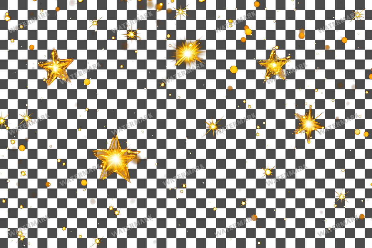 Twinkling Gold Stars Transparent Overlay Pngs