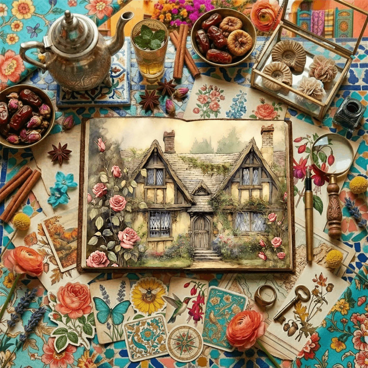 Victorian Garden printable junk journal paper, page preview 6