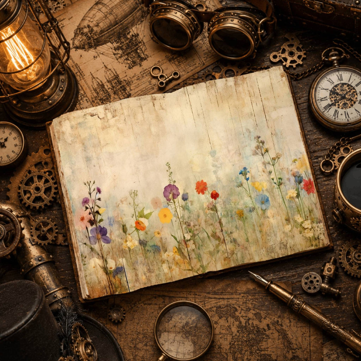 Vintage Wildflower Digital Papers
