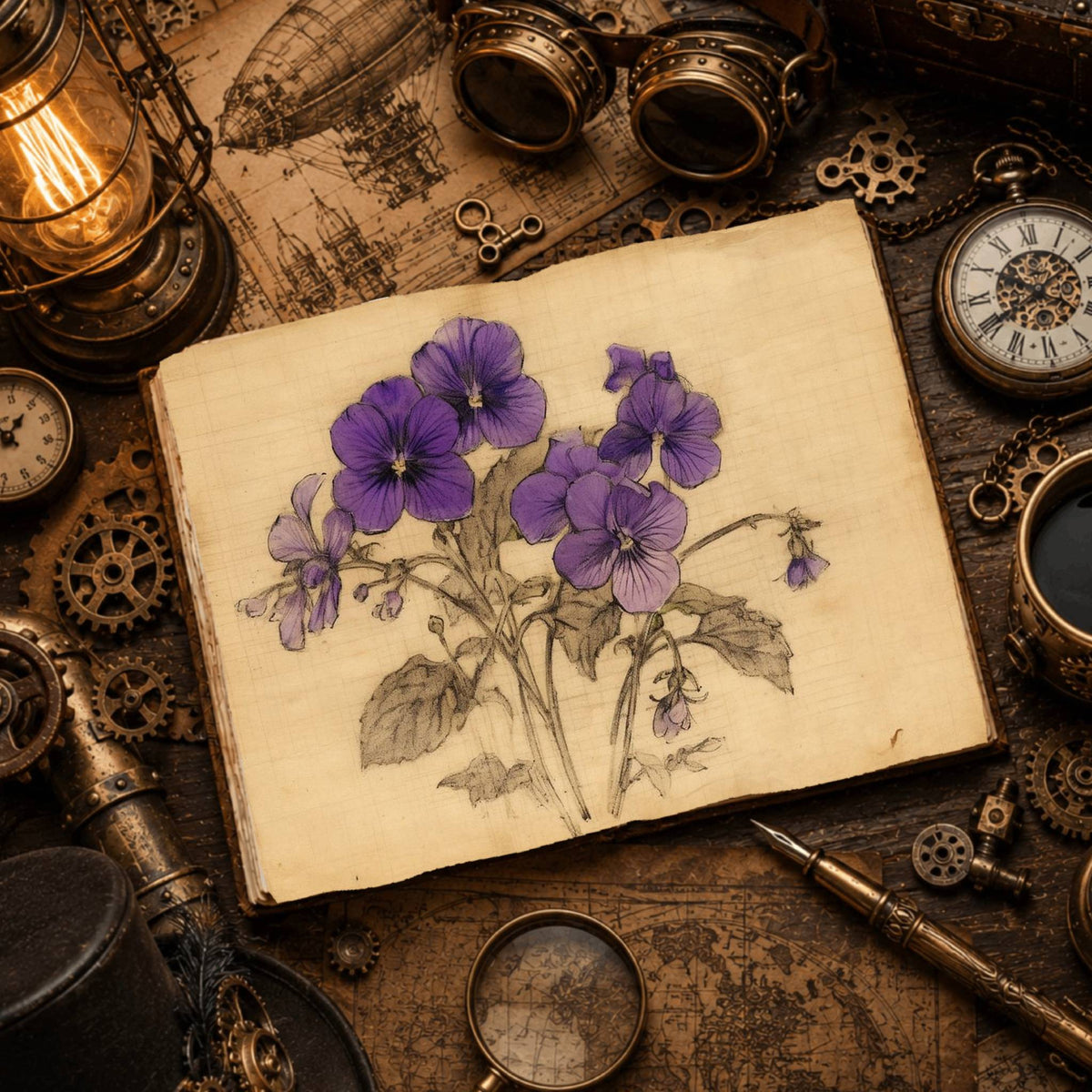 Violets Watercolour Digital Papers