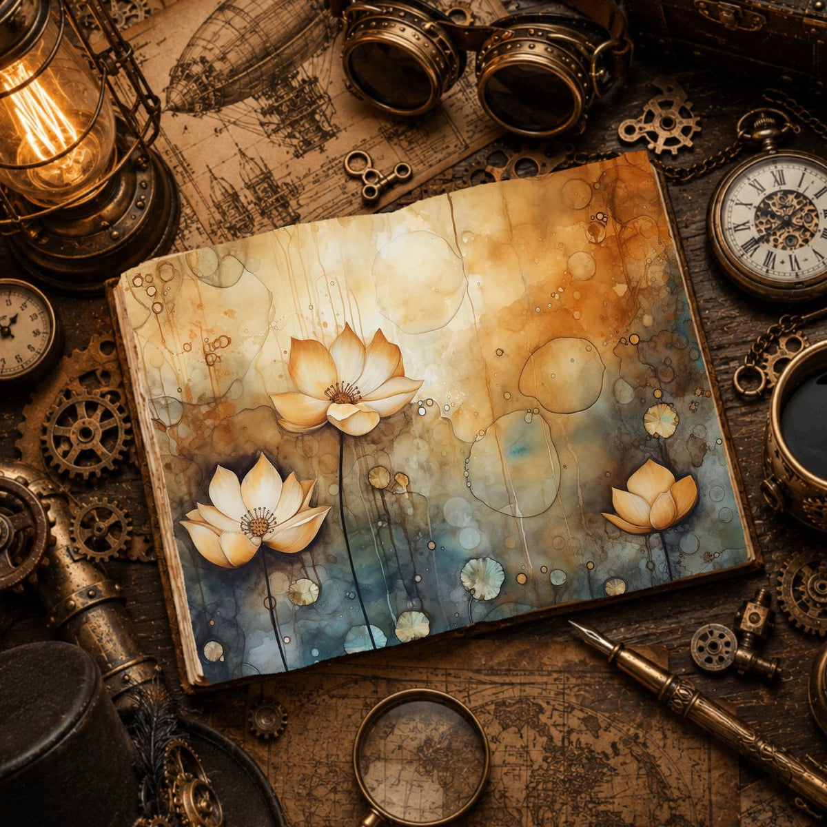 Water Lilies Digital Papers