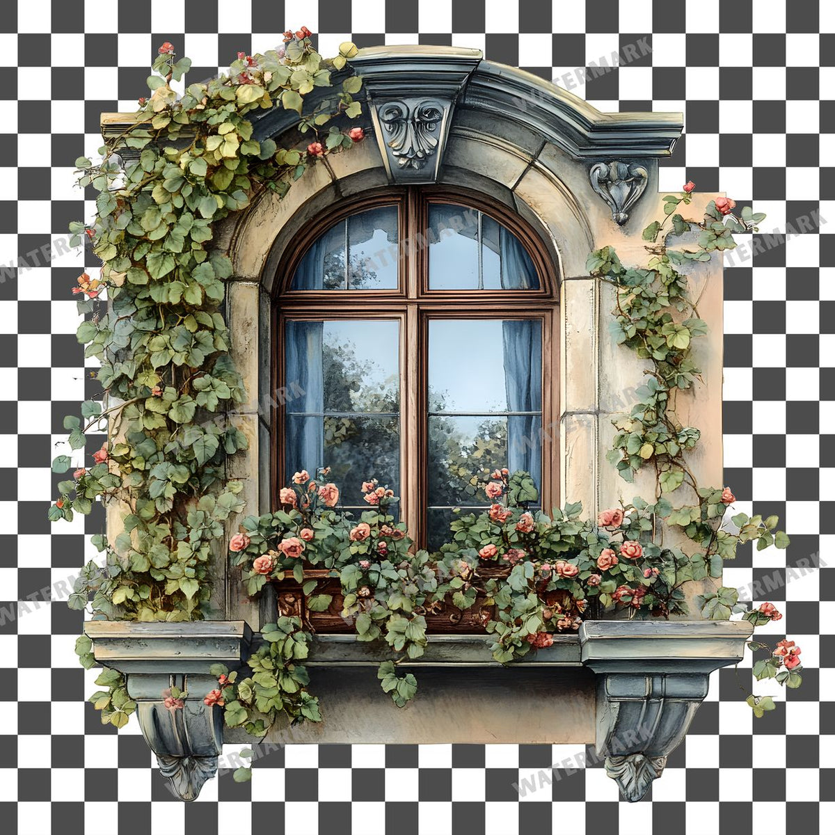 Window Vintage Style Clipart Pngs