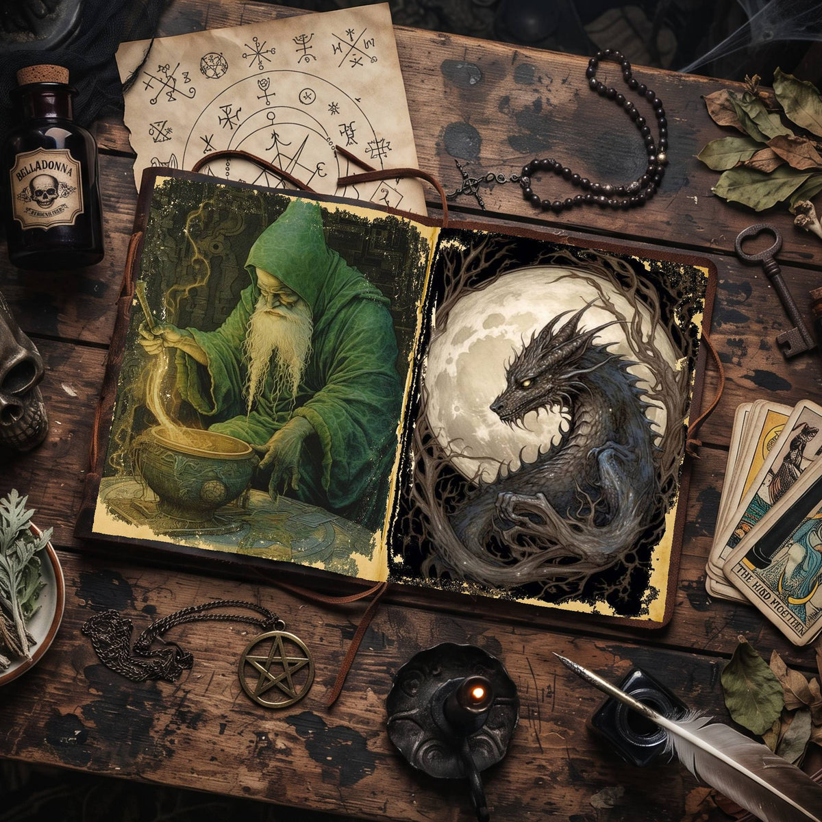 Witch printable junk journal paper, page preview 6