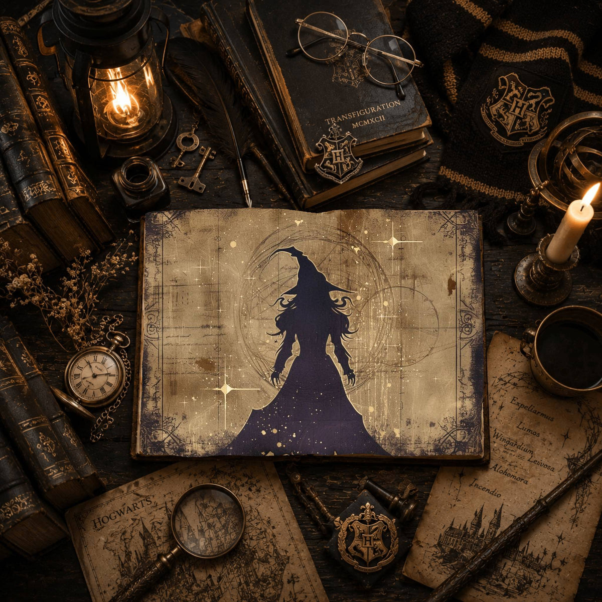 Witch printable junk journal paper, page preview 6
