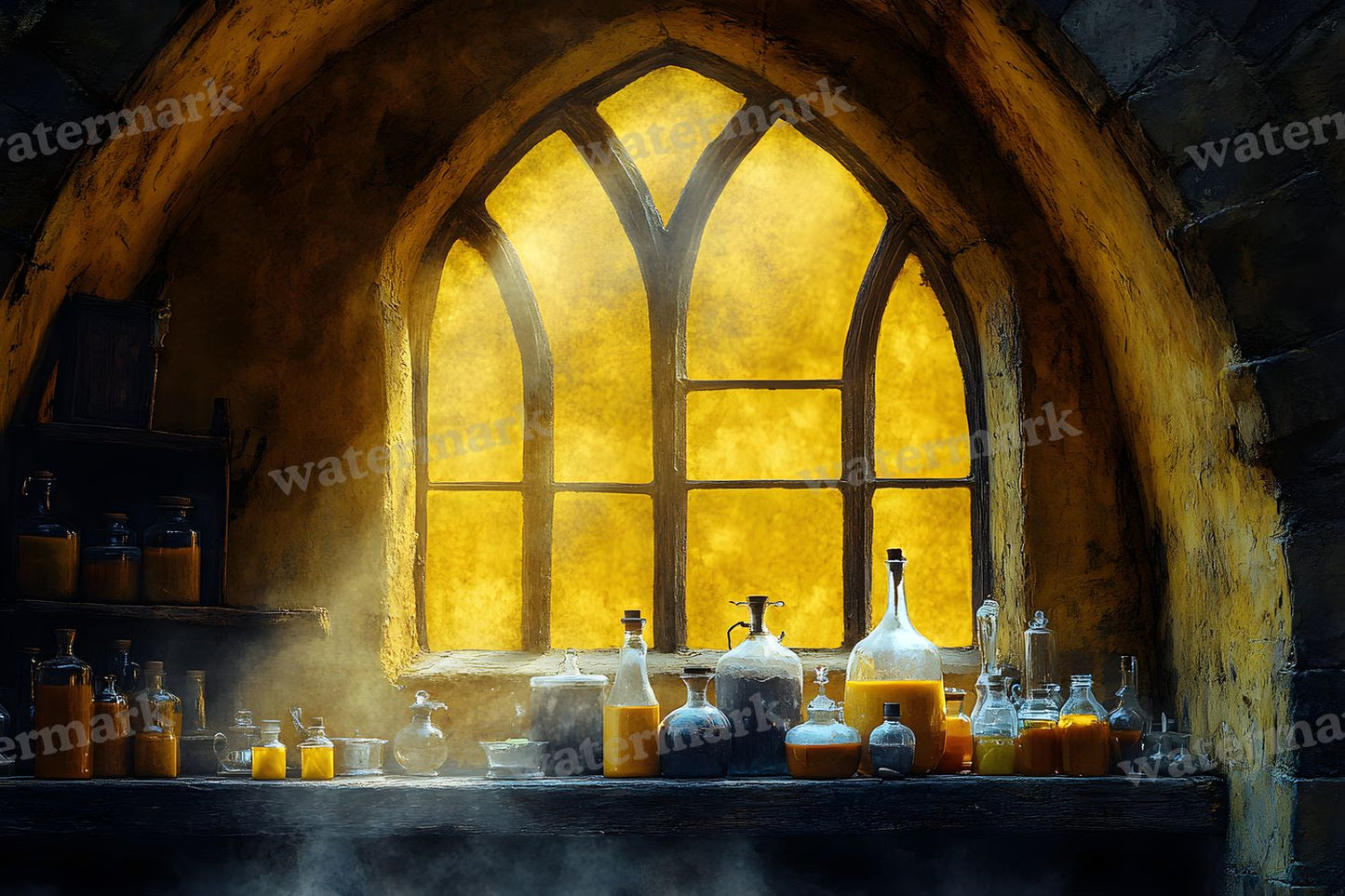 Witchs Apothecary Room Backdrop Images