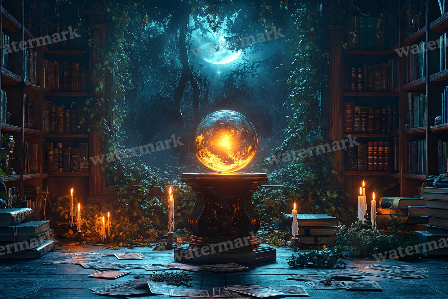 Witchs Crystal Ball Backdrop Images