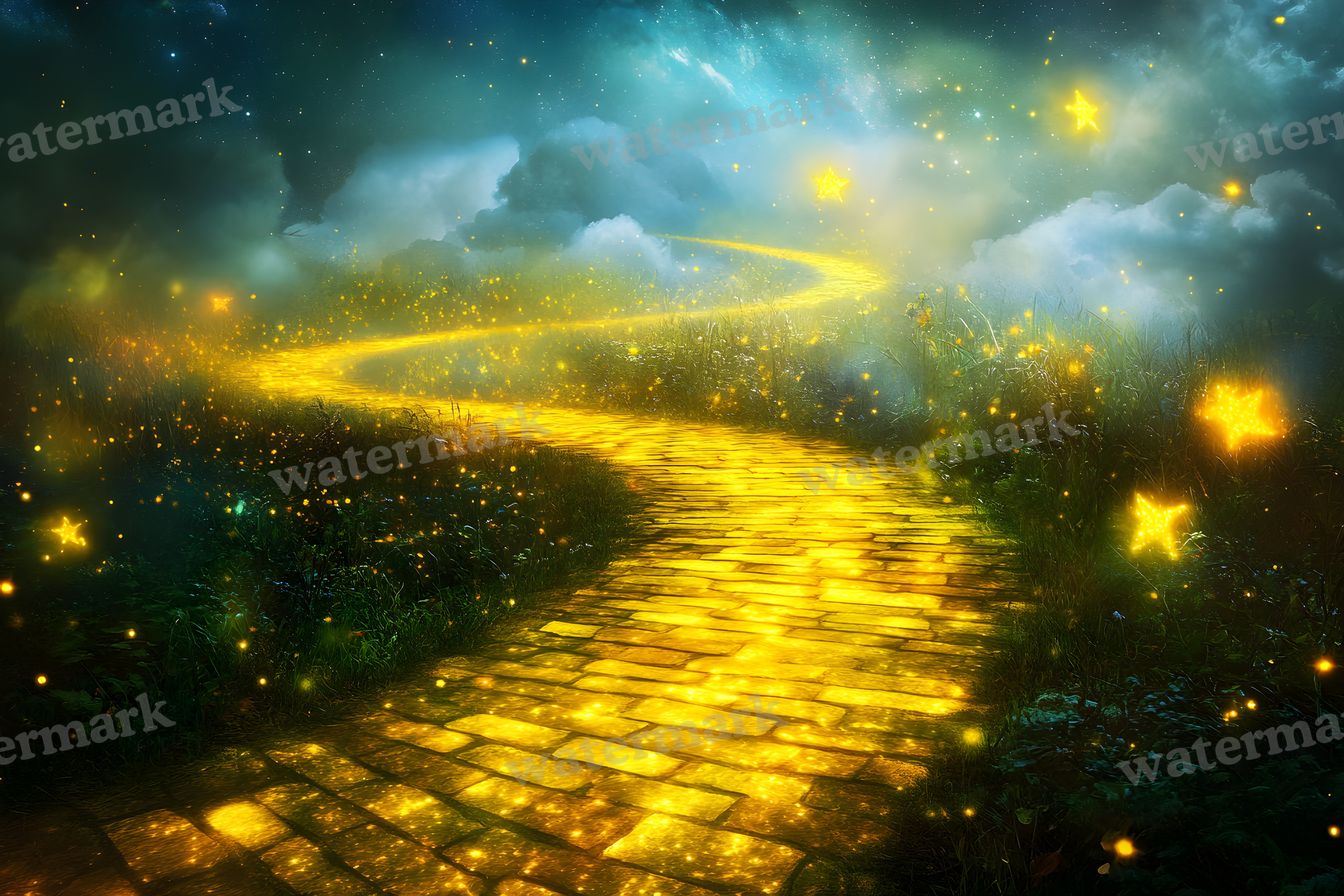 Wizard Of Oz Dreamscape With Floating Yellow Brick Road Backdrop Images