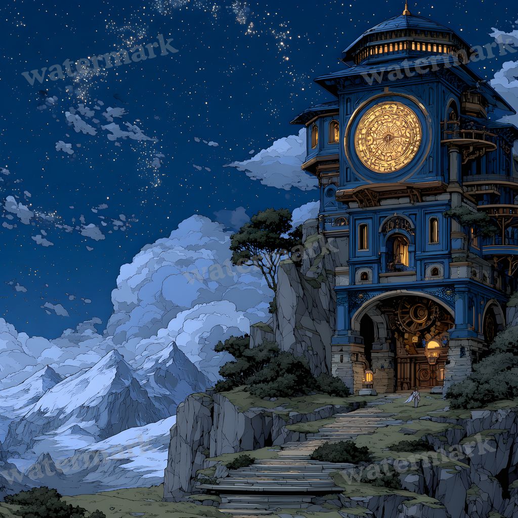 Wizardsteampunk Mountain Tower Backdrop Images