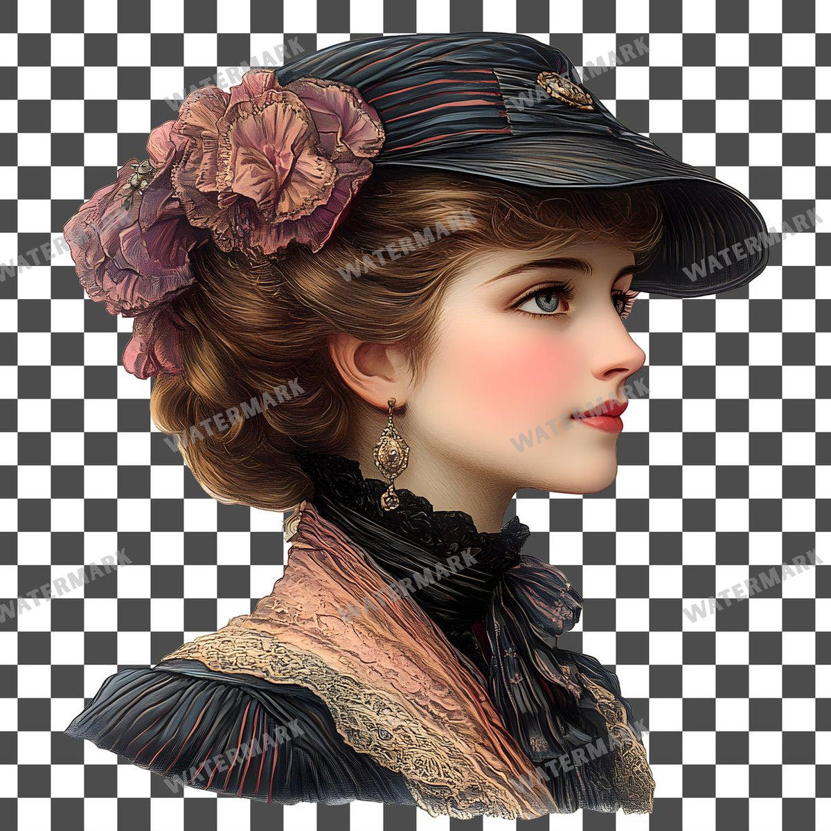Womens Hat Vintage Style Clipart Pngs