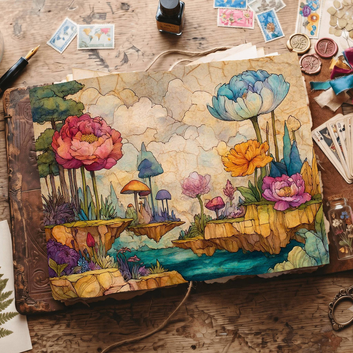 Wonderland Whimsical Landscape Digital Papers