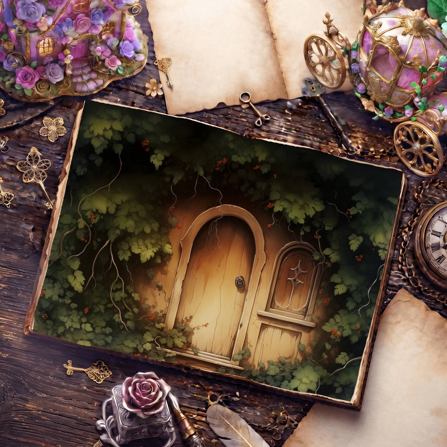 Wooden Door Digital Papers