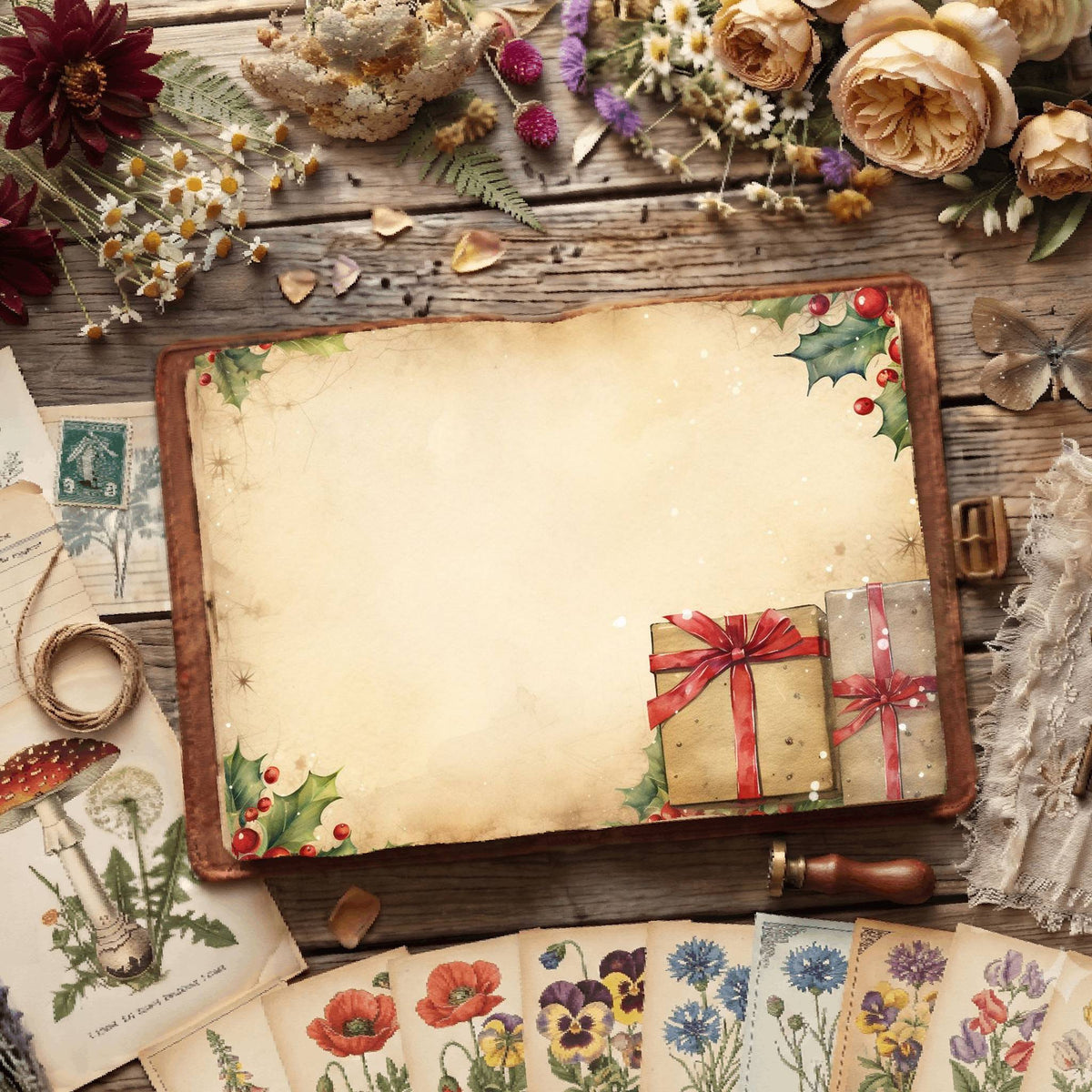 Wrapped Christmas Gifts Digital Papers
