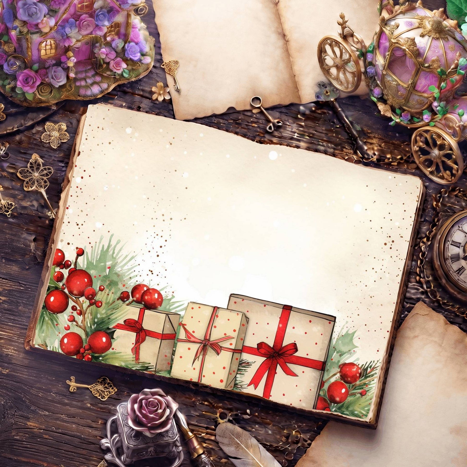 Wrapped Christmas Gifts Digital Papers